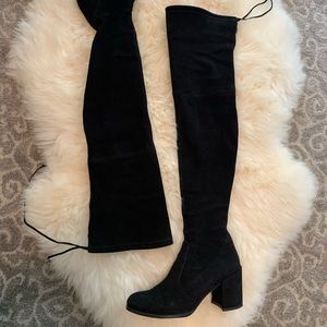 Stuart Weizmann Tieland 7.5 OTK Suede Black Boots